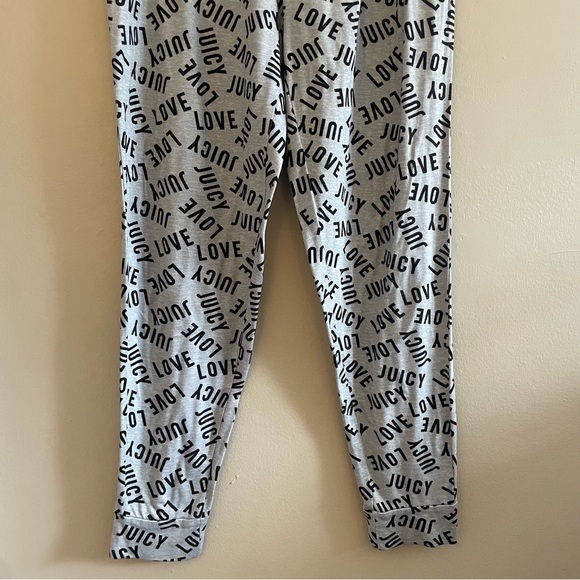 Juicy Couture Grey & Black “Love Juicy” Print Cuffed Pajama Pants – Medium GUC - Picture 8 of 16